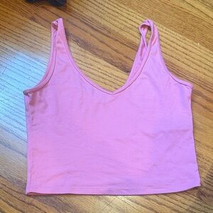 Hollister Light Pink V-Neck Crop Top M